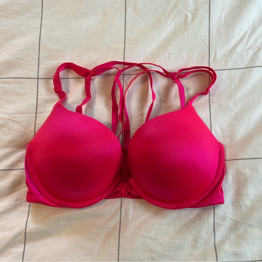 Hot Pink Victoria’s Secret Front Clasp Very Sexy Push-Up 34D
